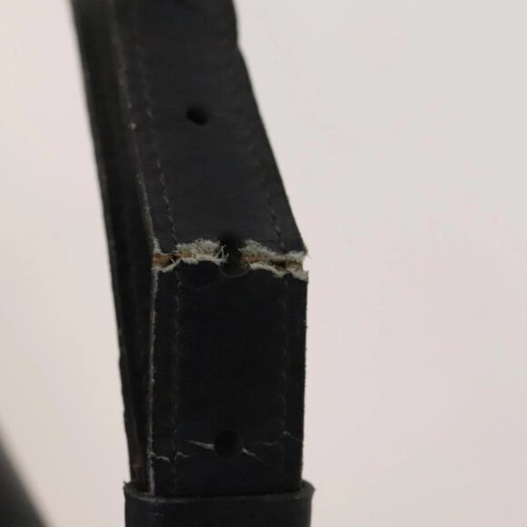 CELINE Shoulder Bag Leather Navy Gold Auth - Picture 9 of 16